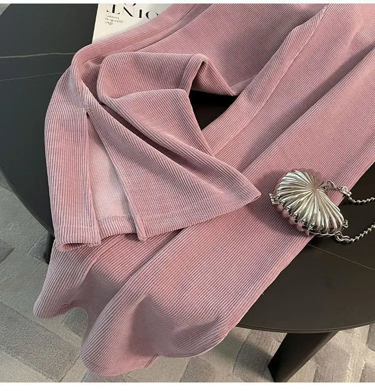 Women Two Piece Set Tracksuit Pant .Juego de patalon y blusa color rosa ideal para otoño invierno