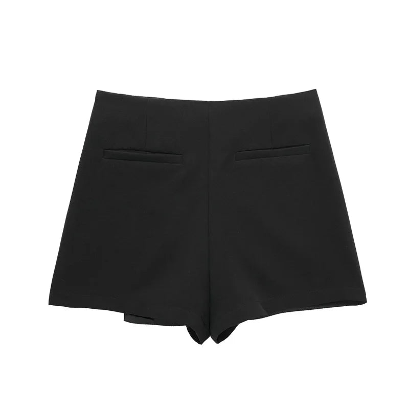 Women Casual Bermuda Shorts Woman Skirt Shorts,pantalones con faldas y corte asimétrico