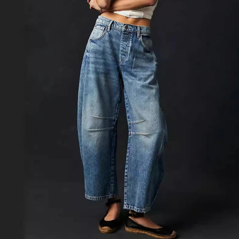 Cotton Denim Long Jeans For Women
