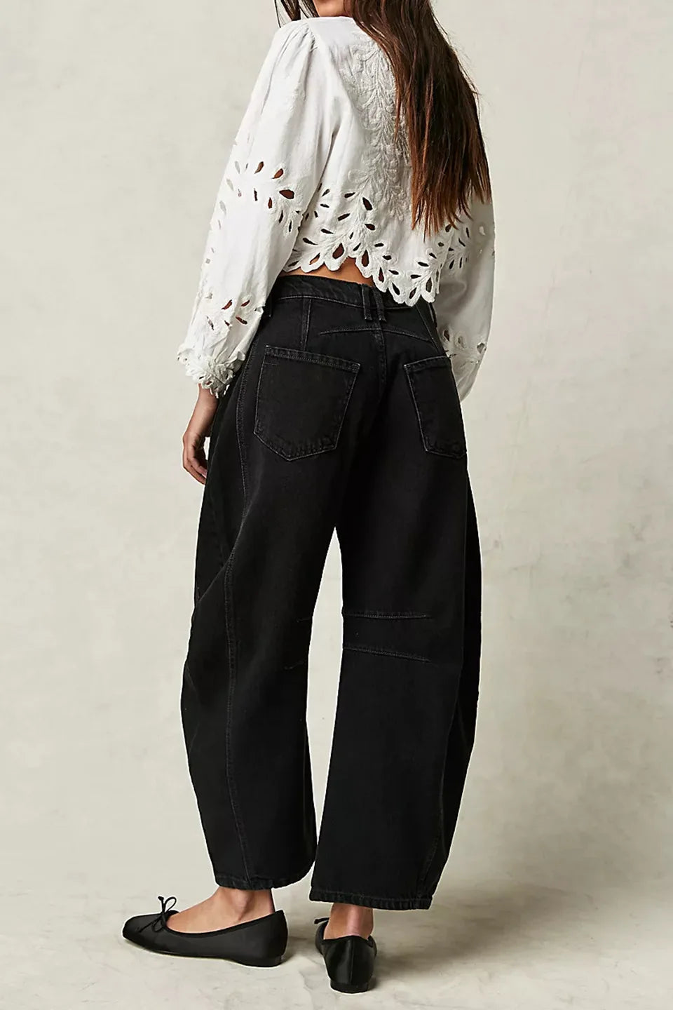 Washed Jeans Women Wide Leg Pants