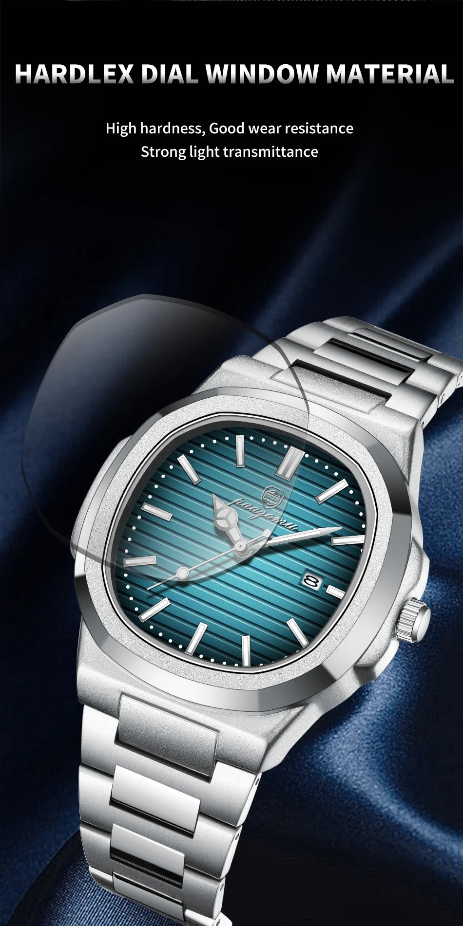 PAAZOMU Luxury Watch Stainless Steel Square
