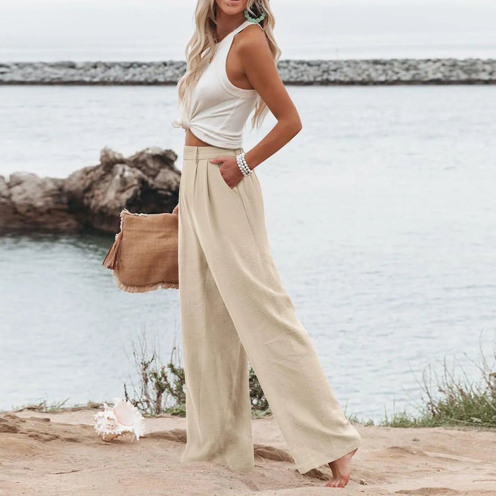 Women's Wide Leg Pants High Elastic