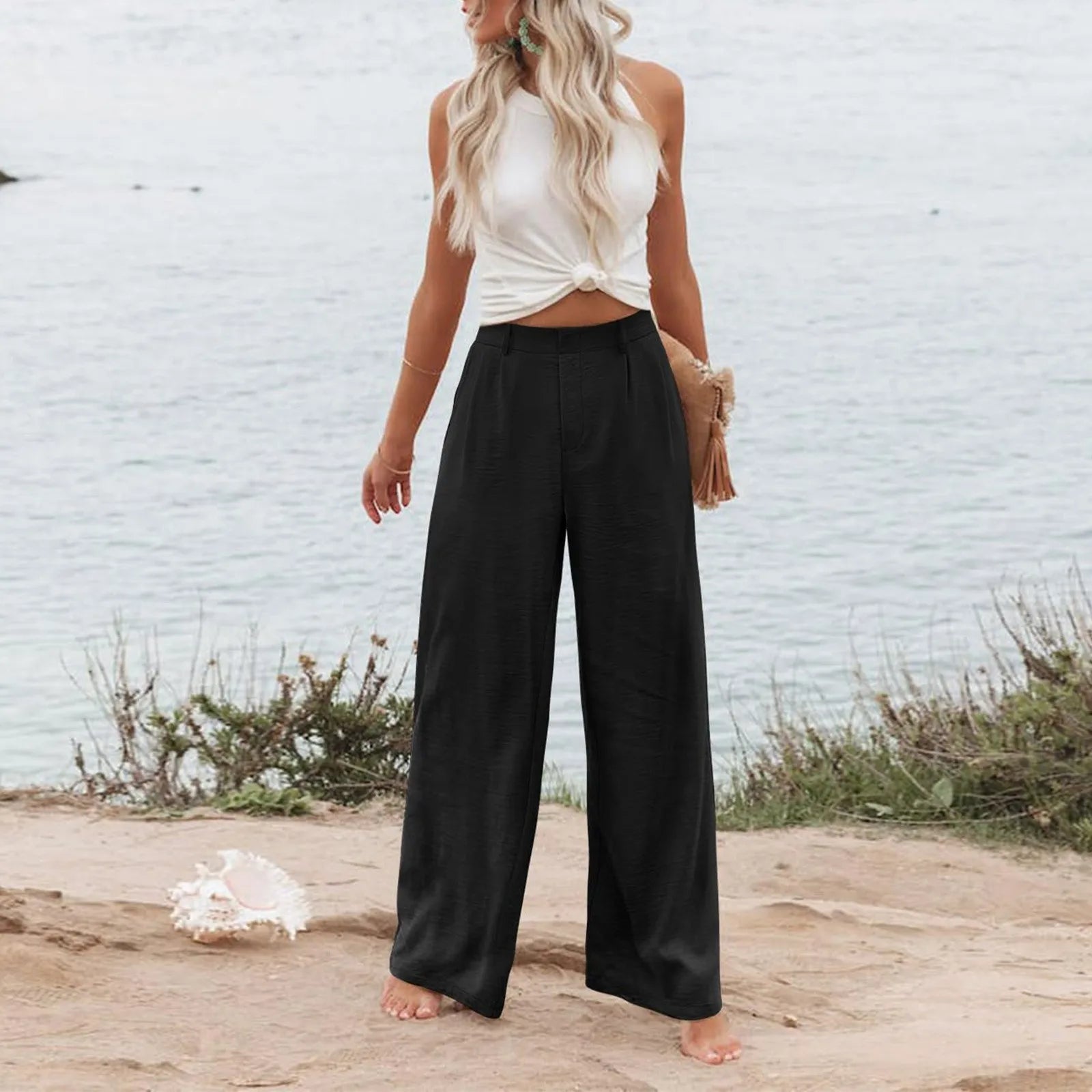 Women's Wide Leg Pants High Elastic