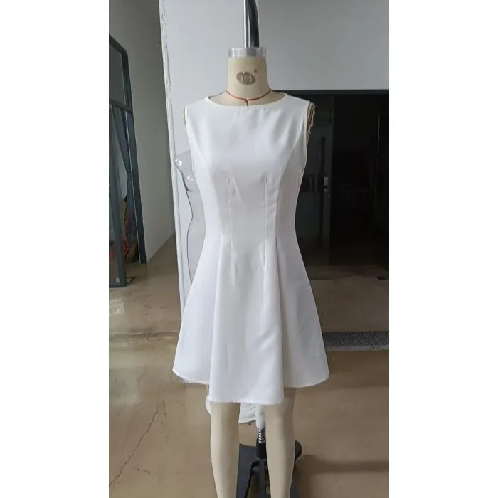 Mini Dress for Woman ,Vestido con elegancia clásica en colores neutros