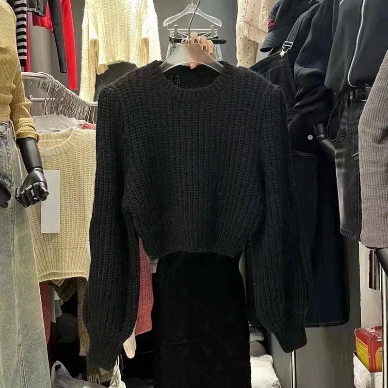 Fashion temperament all-match loose top women.Cardigan de punto elegante para mujer ideal para el invierno