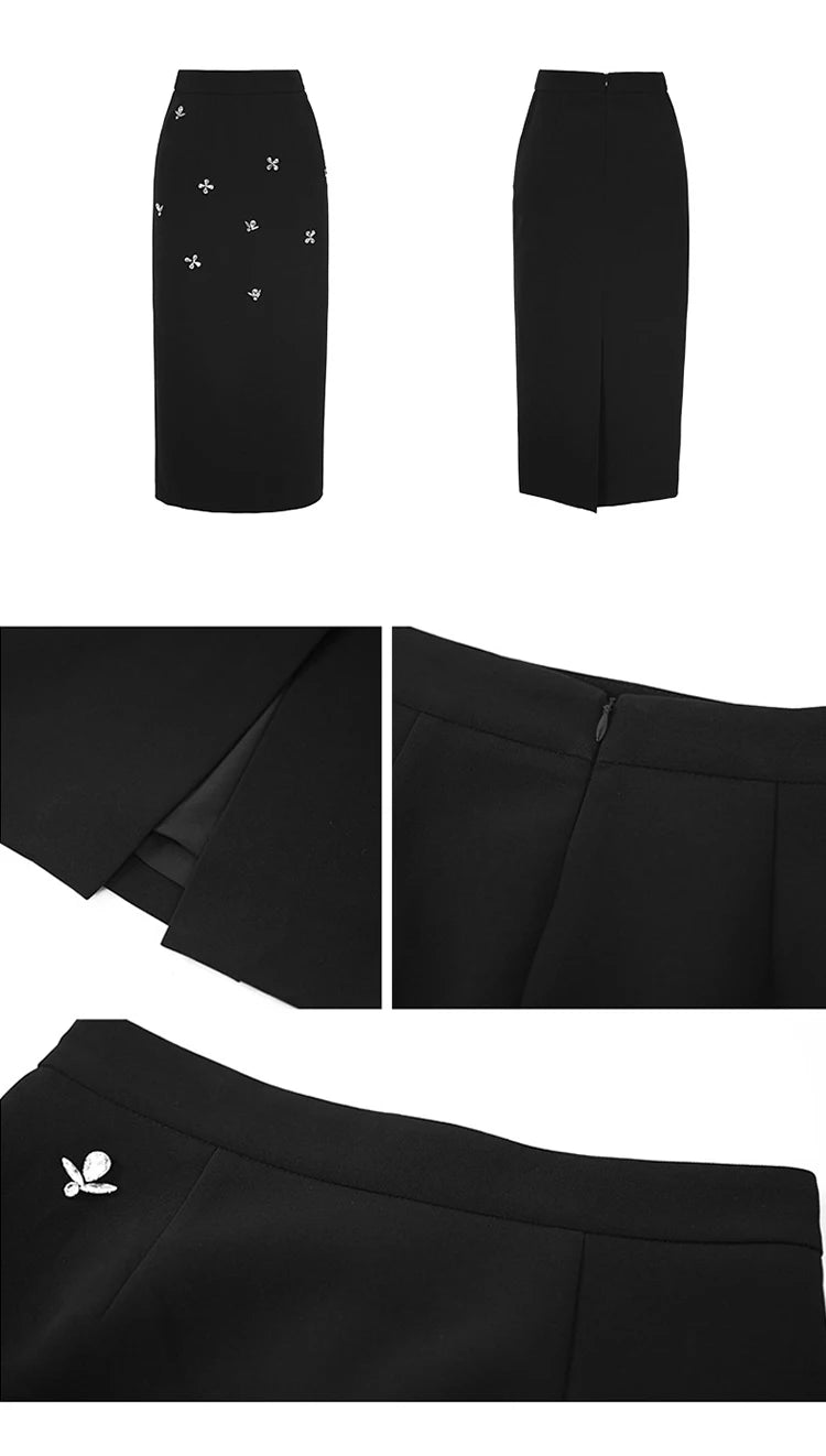 Elegant Fashionable 2 Pieces Outfits Women,Vestido de mujer elegante con incrustaciones de piedras