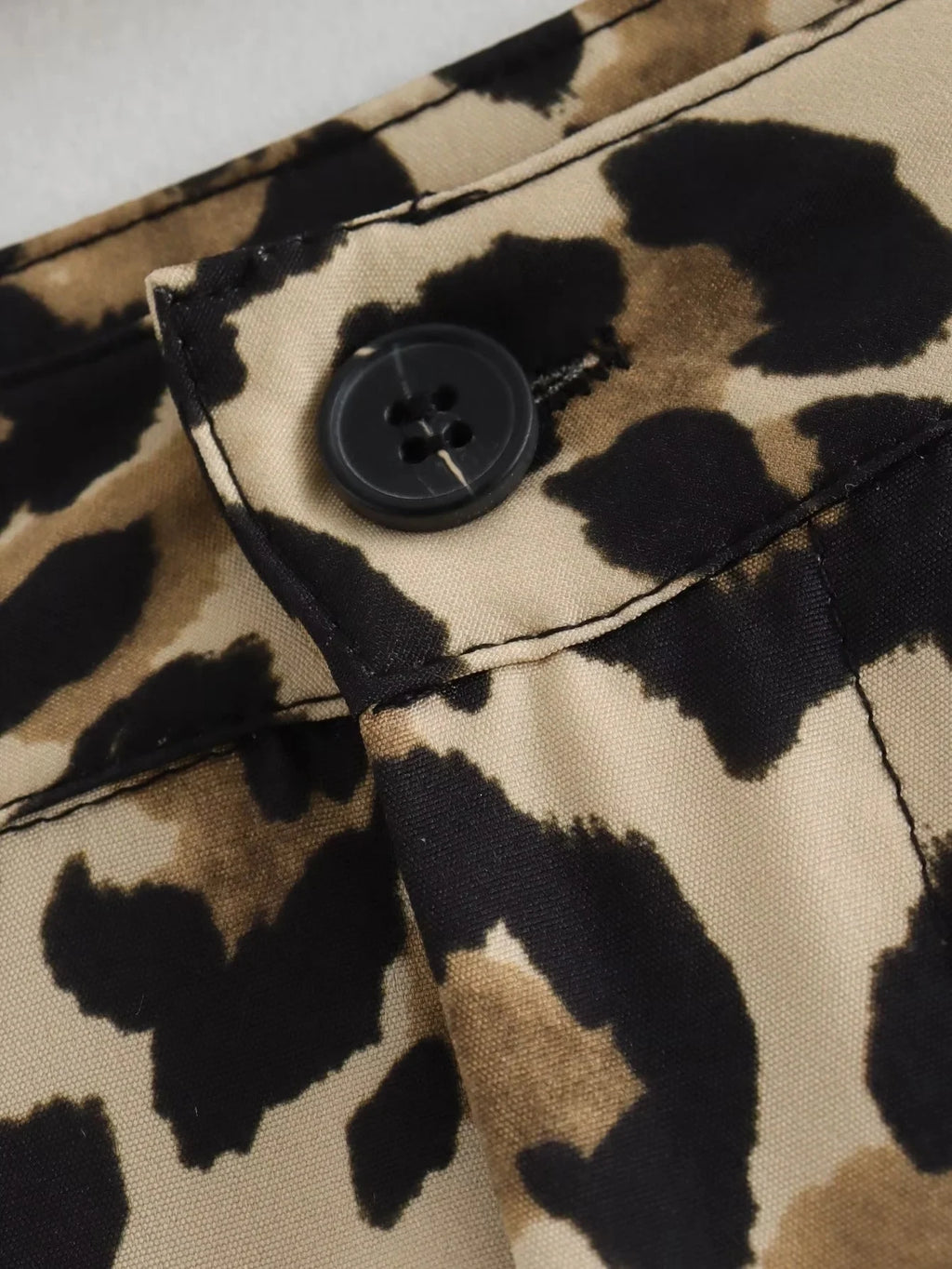 TRAF Vintage Leopard Pants Women High Waist Animal Print